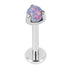 Titanium Internally Threaded Labrets 1.2mm - Claw Set Synth Opal Ball