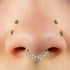 Titanium Claw Set Marquise Jewelled Laurel Wreath Hinged Clicker Ring