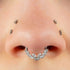 Titanium Claw Set Marquise Jewelled Laurel Wreath Hinged Clicker Ring