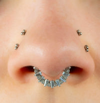 Titanium Claw Set Moonlight Jewelled Hinged Clicker Ring