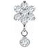 Titanium Internal Primrose Flower with Solitaire Drop Gem Top
