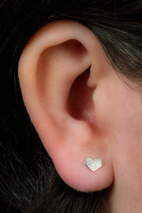 Titanium 1.2mm Internally Threaded Labrets - Hammered Heart