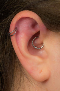 Titanium Double Band Hinged Clicker Ring