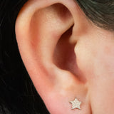 Titanium 1.2mm Internally Threaded Labrets - Hammered Star