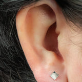 Titanium Internally Threaded Labrets 1.2mm - Titanium Ridged Diamond