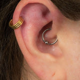 Titanium Stacked 3 Band Hinged Clicker Ring