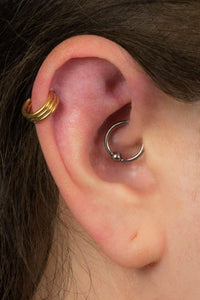 Titanium Stacked 3 Band Hinged Clicker Ring