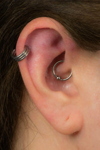 Titanium Stacked 3 Band Hinged Clicker Ring