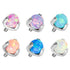 Titanium Internally Threaded Labrets 1.2mm - Claw Set Synth Opal Ball