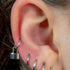 Titanium Hinged Clicker Ring with Titanium Padlock Charm