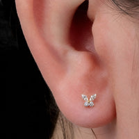 Titanium Internally Threaded Labrets 1.2mm - Jewelled Queen Butterfly