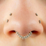 Titanium Raindrop Cluster Marquise Hinged Clicker Ring
