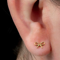 Titanium 1.2mm Internally Threaded Labrets - Ribbon Bow