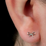 Titanium 1.2mm Internally Threaded Labrets - Ribbon Bow