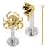 Gold Titanium Internal Thread Labrets 1.2mm - Wolf Spider VS Spider Web Halloween Chain Pack