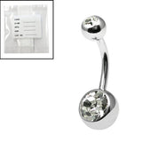 Sterile Steel Externally Threaded Double Jewelled Belly Bars