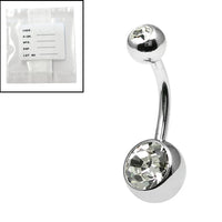 Sterile Steel External Thread Double Jewelled Belly Bars