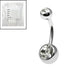 Sterile Steel External Thread Double Jewelled Belly Bars