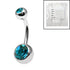 Sterile Titanium External Thread Double Jewelled Belly Bars
