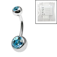 Sterile Titanium External Thread Double Jewelled Belly Bars