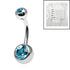Sterile Titanium External Thread Double Jewelled Belly Bars