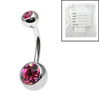 Sterile Titanium External Thread Double Jewelled Belly Bars