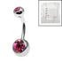 Sterile Titanium External Thread Double Jewelled Belly Bars