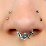 Titanium Secret Garden Hinged Clicker Ring