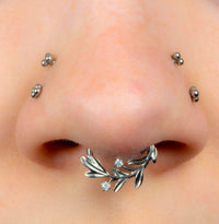 Titanium Secret Garden Hinged Clicker Ring