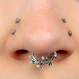 Titanium Secret Garden Hinged Clicker Ring