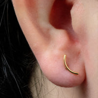 Titanium Internally Threaded Labrets 1.2mm - Smile Curved Bar