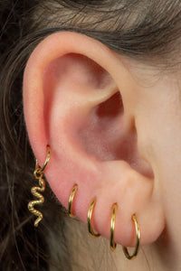 Titanium Hinged Clicker Ring with Titanium Snake Charm