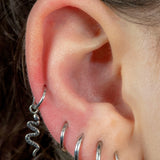 Titanium Hinged Clicker Ring with Titanium Snake Charm