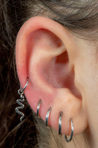 Titanium Hinged Clicker Ring with Titanium Snake Charm