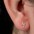 Zura 14ct Solid Gold Threadless (Bend fit) Claw Set CZ Jewelled Lightning Bolt Top