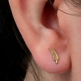 Zura 14ct Solid Gold Threadless (Bend fit) Feather Top