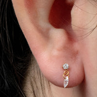 Titanium Internally Threaded Labrets 1.2mm - Jewelled Solitaire with Marquise Charm
