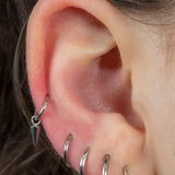 Titanium Hinged Clicker Ring with Titanium Spike Charm