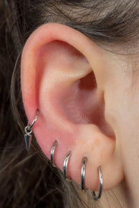 Titanium Hinged Clicker Ring with Titanium Spike Charm