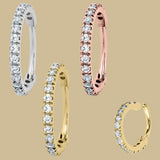 Steel 1.7mm Pave Set Jewelled Edge Hinged Clicker Ring