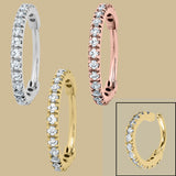 Steel 1.7mm Pave Set Jewelled Edge Hinged Clicker Ring