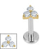 Titanium Internal Thread Lab Grown Diamonds Trinity Labret
