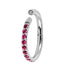 Titanium 1.2mm Kai Pave Set Jewelled Edge Hinged Clicker Ring