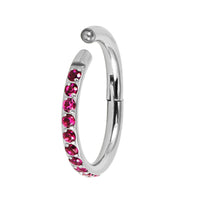 Titanium 1.2mm Kai Pave Set Jewelled Edge Hinged Clicker Ring