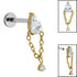 Titanium Internally Threaded Labrets 1.2mm - Titanium Cleopatra