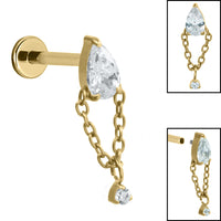 Gold Titanium Internally Threaded Labrets 1.2mm - Cleopatra
