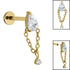 Gold Titanium Internally Threaded Labrets 1.2mm - Cleopatra