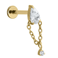 Gold Titanium Internally Threaded Labrets 1.2mm - Cleopatra