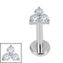 Titanium Internal Thread Lab Grown Diamonds Trinity Labret
