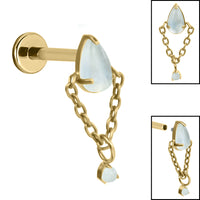 Gold Titanium Internally Threaded Labrets 1.2mm - Cleopatra